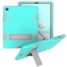 For Samsung Galaxy Tab S5e T720 Shockproof PC + Silicone Protective Case，with Holder(Green Gray) - 1