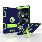 For iPad Air Shockproof PC + Silicone Protective Case，with Holder(Navy Blue Yellow Green) - 1