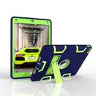 For iPad Air Shockproof PC + Silicone Protective Case，with Holder(Navy Blue Yellow Green) - 3
