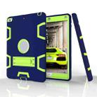 For iPad Air Shockproof PC + Silicone Protective Case，with Holder(Navy Blue Yellow Green) - 4