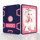 For iPad Air Shockproof PC + Silicone Protective Case，with Holder(Navy Blue Rose) - 2