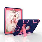 For iPad Air Shockproof PC + Silicone Protective Case，with Holder(Navy Blue Rose) - 3