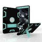 For iPad Air Shockproof PC + Silicone Protective Case，with Holder(Black Mint Green) - 1