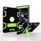 For iPad Air Shockproof PC + Silicone Protective Case，with Holder(Black Yellow Green) - 1