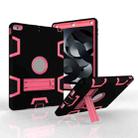For iPad Air Shockproof PC + Silicone Protective Case，with Holder(Black Rose) - 1