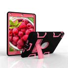 For iPad Air Shockproof PC + Silicone Protective Case，with Holder(Black Rose) - 3