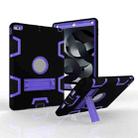 For iPad Air Shockproof PC + Silicone Protective Case，with Holder(Black Purple) - 1
