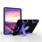 For iPad Air Shockproof PC + Silicone Protective Case，with Holder(Black Purple) - 3