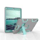 For iPad Air Shockproof PC + Silicone Protective Case，with Holder(Gray Mint Green) - 3