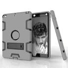 For iPad Air Shockproof PC + Silicone Protective Case，with Holder(Gray Black) - 4
