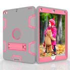 For iPad Air Shockproof PC + Silicone Protective Case，with Holder(Gray Rose) - 2