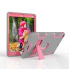 For iPad Air Shockproof PC + Silicone Protective Case，with Holder(Gray Rose) - 3