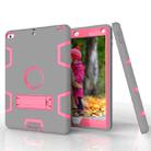 For iPad Air Shockproof PC + Silicone Protective Case，with Holder(Gray Rose) - 4