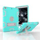 For iPad Air Shockproof PC + Silicone Protective Case，with Holder(Green Gray) - 1