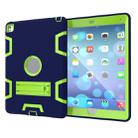 For iPad 9.7(2017) Shockproof PC + Silicone Protective Case，with Holder(Navy Blue Yellow Green) - 2