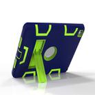 For iPad 9.7(2017) Shockproof PC + Silicone Protective Case，with Holder(Navy Blue Yellow Green) - 3