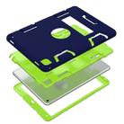 For iPad 9.7(2017) Shockproof PC + Silicone Protective Case，with Holder(Navy Blue Yellow Green) - 4