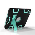 For iPad 9.7(2017) Shockproof PC + Silicone Protective Case，with Holder(Black Mint Green) - 3