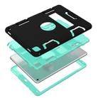 For iPad 9.7(2017) Shockproof PC + Silicone Protective Case，with Holder(Black Mint Green) - 4