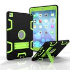 For iPad 9.7(2017) Shockproof PC + Silicone Protective Case，with Holder(Black Yellow Green) - 1
