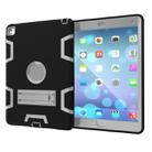 For iPad 9.7(2017) Shockproof PC + Silicone Protective Case，with Holder(Black Gray) - 2