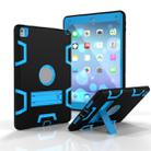 For iPad 9.7(2017) Shockproof PC + Silicone Protective Case，with Holder(Black Blue) - 1