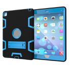 For iPad 9.7(2017) Shockproof PC + Silicone Protective Case，with Holder(Black Blue) - 2
