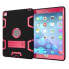For iPad 9.7(2017) Shockproof PC + Silicone Protective Case，with Holder(Black Rose) - 2