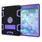 For iPad 9.7(2017) Shockproof PC + Silicone Protective Case，with Holder(Black Purple) - 2