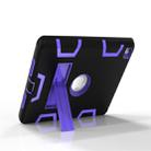 For iPad 9.7(2017) Shockproof PC + Silicone Protective Case，with Holder(Black Purple) - 3