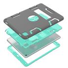For iPad 9.7(2017) Shockproof PC + Silicone Protective Case，with Holder(Gray Mint Green) - 4