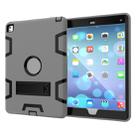 For iPad 9.7(2017) Shockproof PC + Silicone Protective Case，with Holder(Gray Black) - 2
