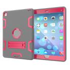For iPad 9.7(2017) Shockproof PC + Silicone Protective Case，with Holder(Gray Rose) - 2