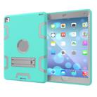For iPad 9.7(2017) Shockproof PC + Silicone Protective Case，with Holder(Green Gray) - 2