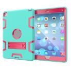 For iPad 9.7(2017) Shockproof PC + Silicone Protective Case，with Holder(Green Rose) - 2