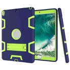 For iPad Pro 10.5 inch (2017) Shockproof PC + Silicone Protective Case，with Holder(Navy Blue Yellow Green) - 1