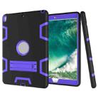 For iPad Pro 10.5 inch (2017) Shockproof PC + Silicone Protective Case，with Holder(Black Purple) - 1