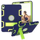 For iPad Pro 11 (2018) Shockproof PC + Silicone Protective Case，with Holder(Navy Blue Yellow Green) - 1