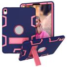 For iPad Pro 11 (2018) Shockproof PC + Silicone Protective Case，with Holder(Navy Blue Rose) - 1