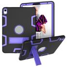 For iPad Pro 11 (2018) Shockproof PC + Silicone Protective Case，with Holder(Black Purple) - 1