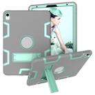 For iPad Pro 11 (2018) Shockproof PC + Silicone Protective Case，with Holder(Gray Mint Green) - 1