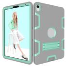 For iPad Pro 11 (2018) Shockproof PC + Silicone Protective Case，with Holder(Gray Mint Green) - 2
