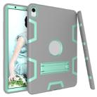 For iPad Pro 11 (2018) Shockproof PC + Silicone Protective Case，with Holder(Gray Mint Green) - 3
