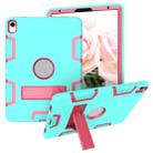 For iPad Pro 11 (2018) Shockproof PC + Silicone Protective Case，with Holder(Green Rose) - 1
