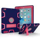 For iPad 4 / 3 / 2 / 1 Shockproof PC + Silicone Protective Case，with Holder(Navy Blue Rose) - 1