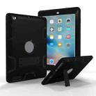 For iPad 4 / 3 / 2 / 1 Shockproof PC + Silicone Protective Case，with Holder(Black) - 1