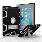 For iPad 4 / 3 / 2 / 1 Shockproof PC + Silicone Protective Case，with Holder(Black Gray) - 1