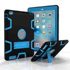 For iPad 4 / 3 / 2 / 1 Shockproof PC + Silicone Protective Case，with Holder(Black Blue) - 1