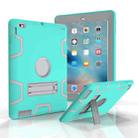 For iPad 4 / 3 / 2 / 1 Shockproof PC + Silicone Protective Case，with Holder(Green Gray) - 1