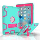 For iPad 4 / 3 / 2 / 1 Shockproof PC + Silicone Protective Case，with Holder(Green Rose) - 1